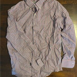 Peter Millar Red and Blue Checkered Button-Down Shirt